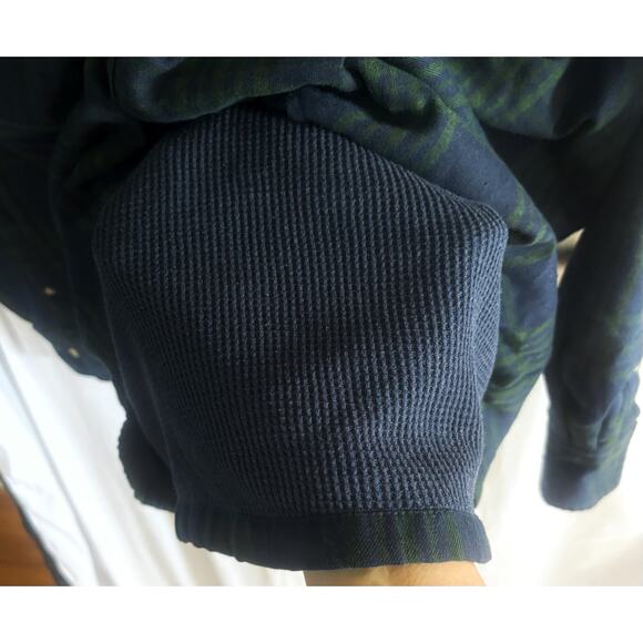 David Taylor Blue/Green Plaid Thermal Button-Down Coat Mens Size XXL - Picture 3 of 6